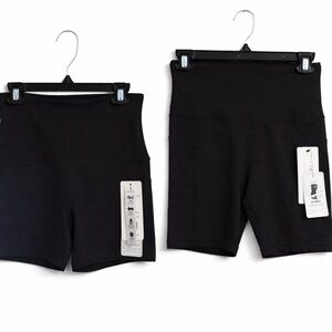 Vogo Set of 2 Black Bike Shorts Size Small Athletic Running Yoga Pockets NWT